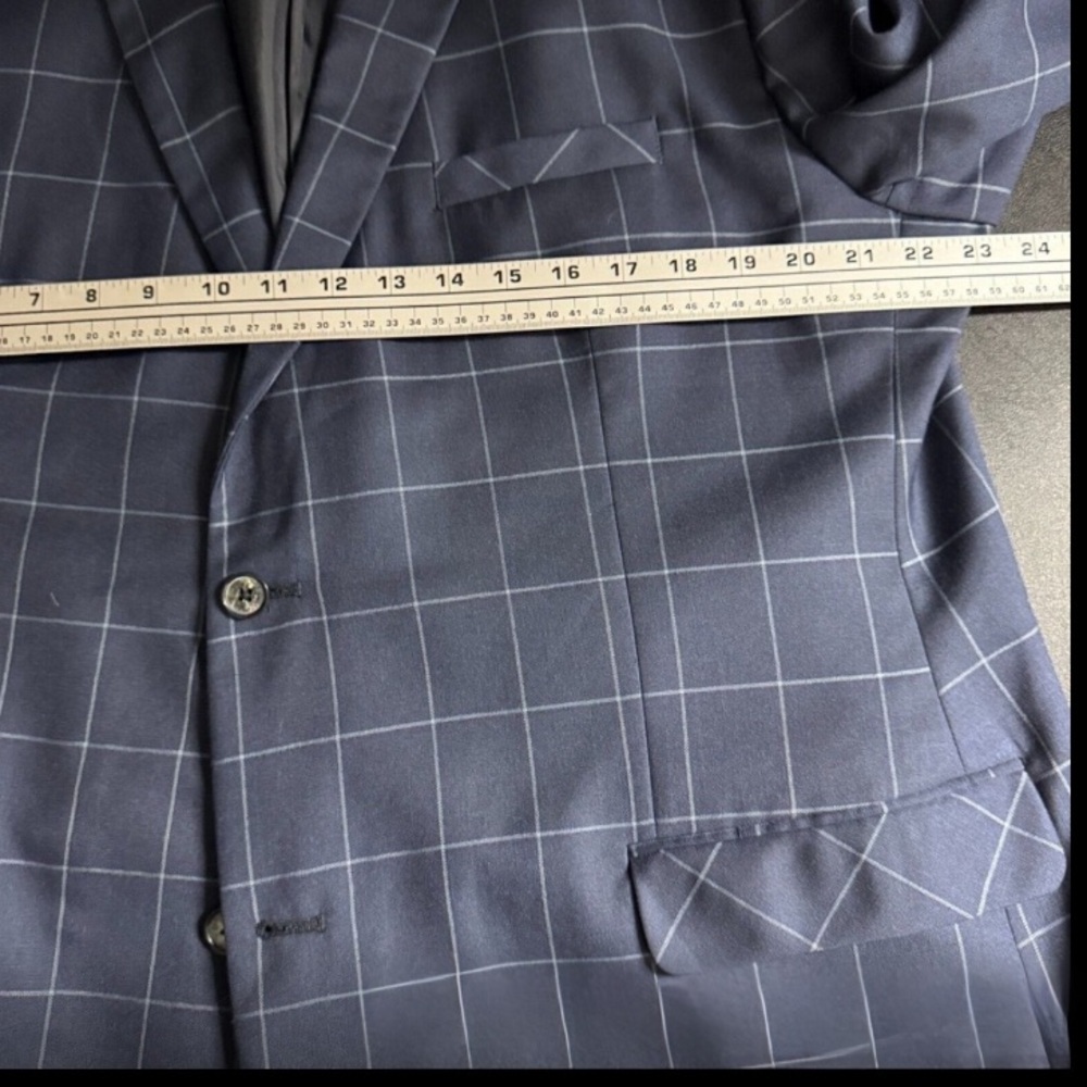 Valentino Navy Blue Checkered Suit - Picture 11 of 15